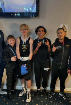Junior TKO boxers with medals