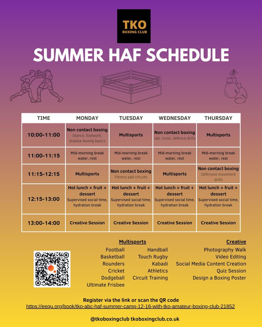 TKO Boxing Club Summer Camp Poster Flyer